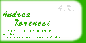 andrea korencsi business card